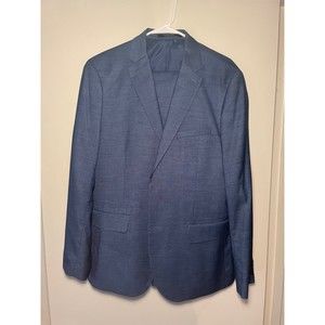 H&M Slim Fit Blue Suit Coat Size 44R and Matching Pants Size 36R